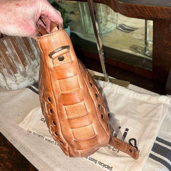 NWT Bed Stu Leather Keiki Crossbody Bag Handbag Tan DD Dip Dyed MSRP $235 - Picture 6 of 13